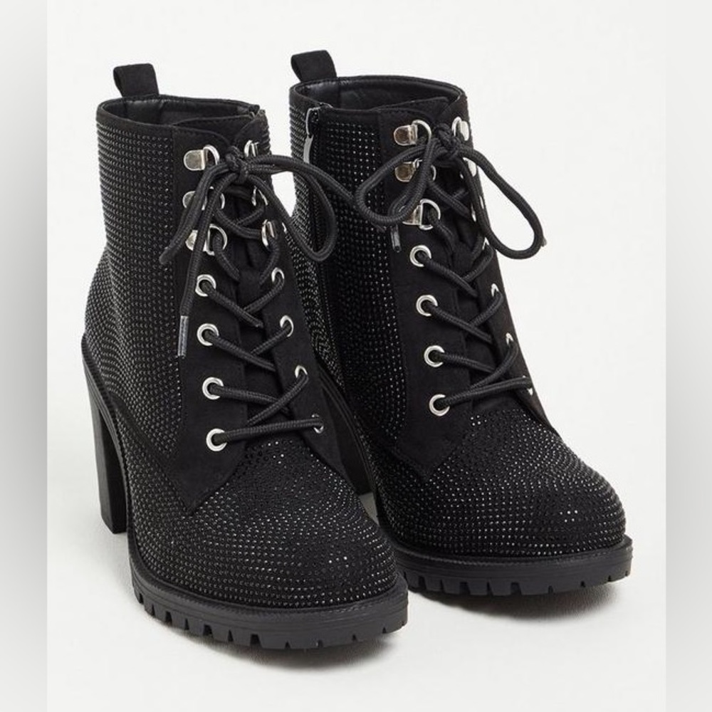 Torrid Black Embellished Hiker Bootie (WW)